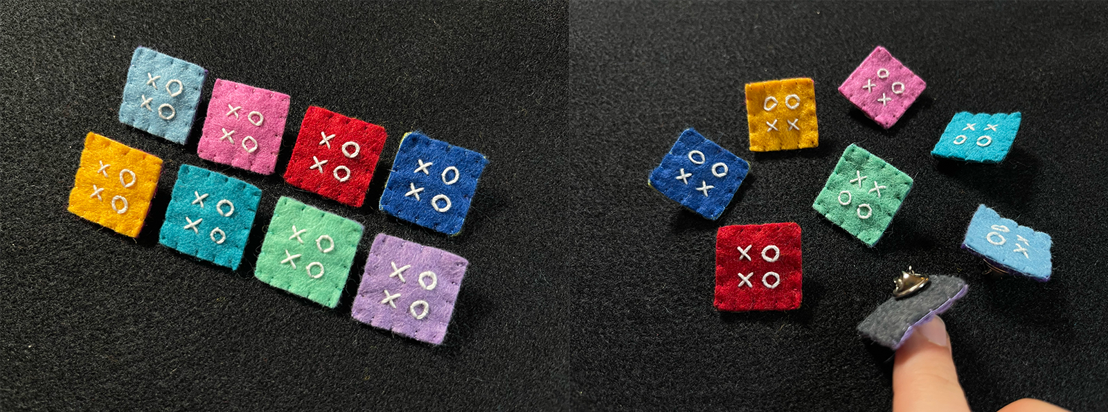 Felt logo pins