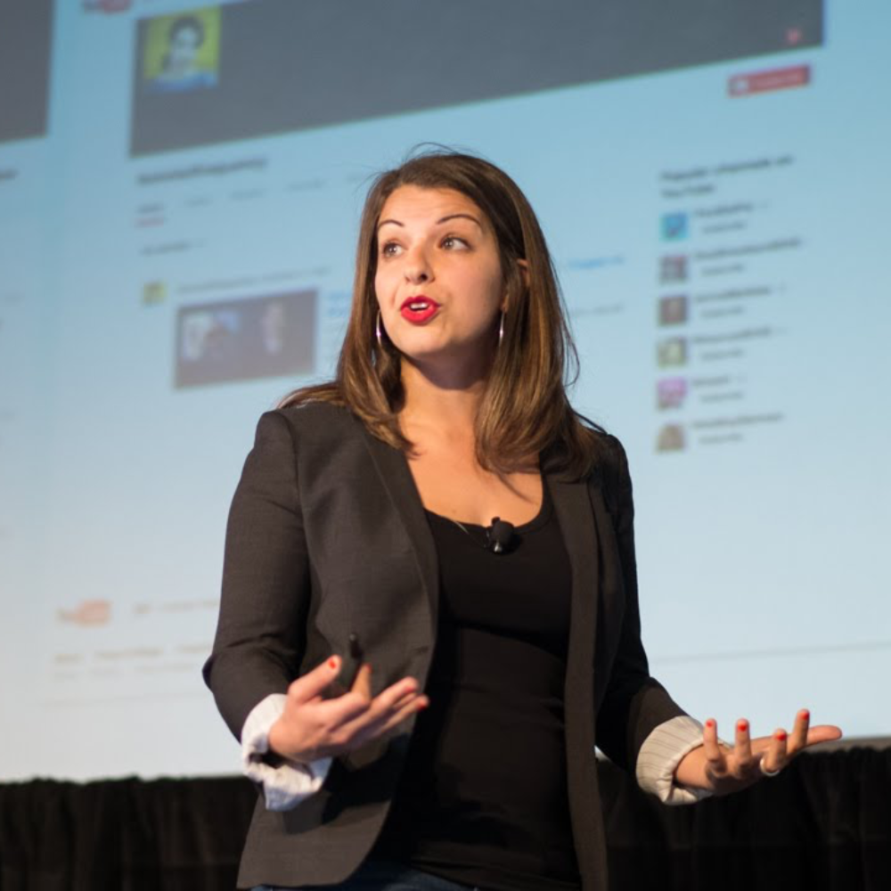 Anita Sarkeesian speaking