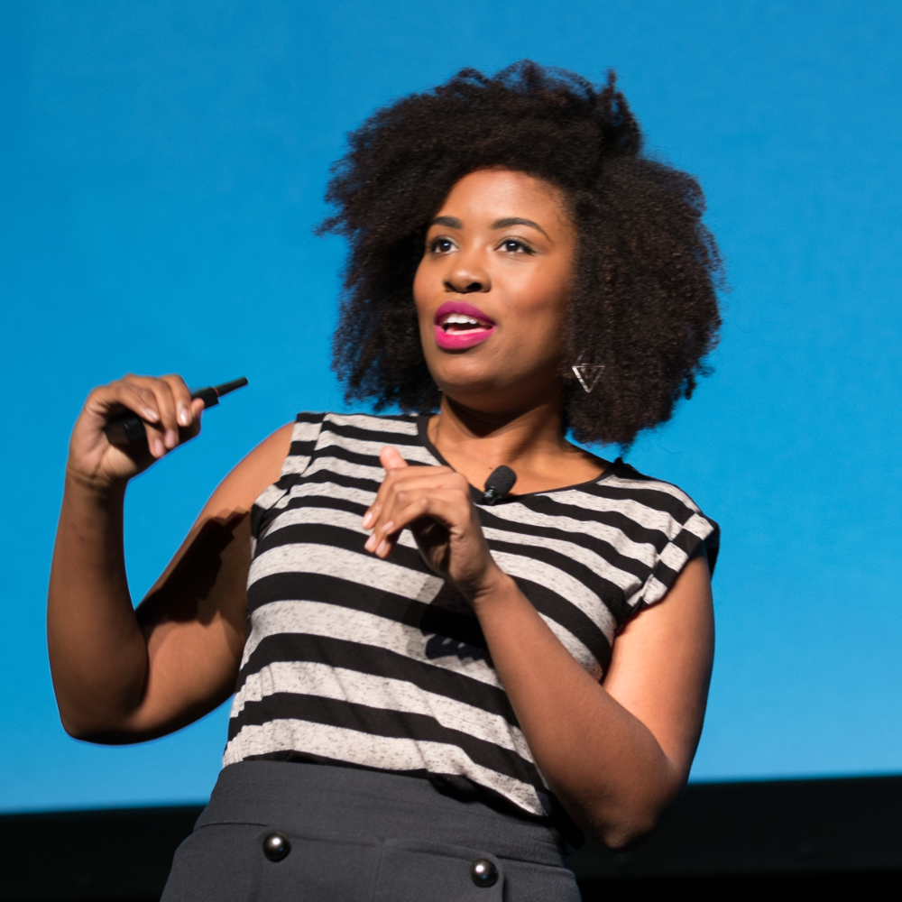 Akilah Hughes speaking