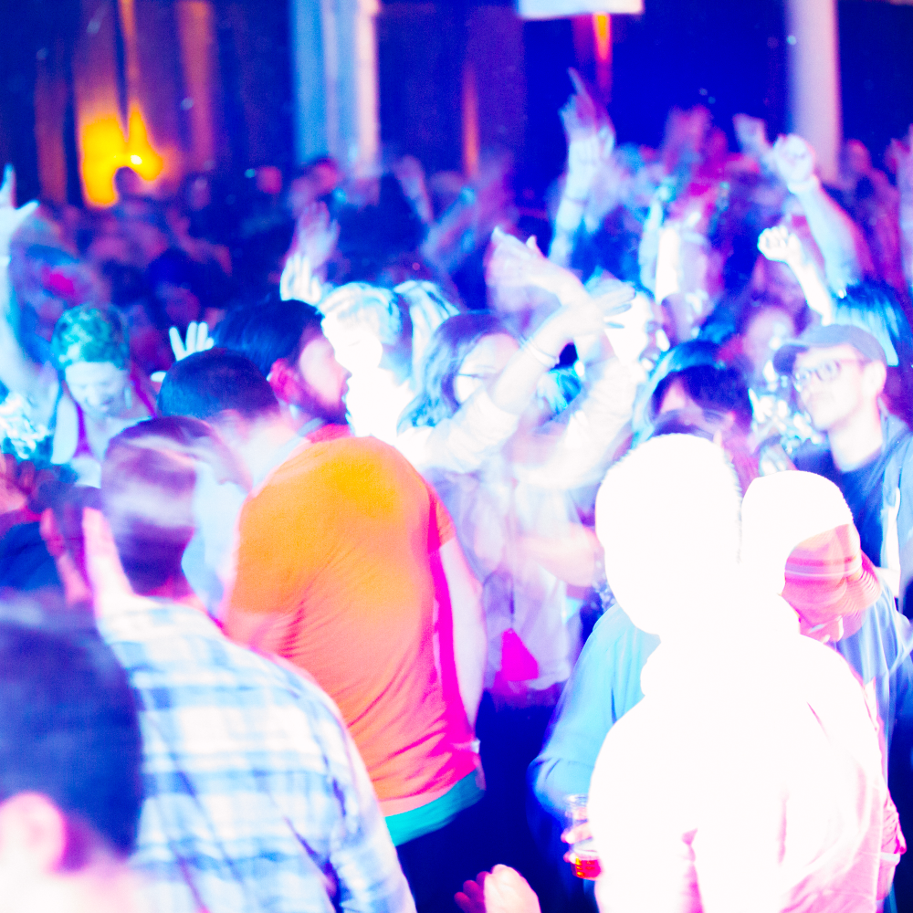 2016 Closing Party crowd at XOXO Outpost